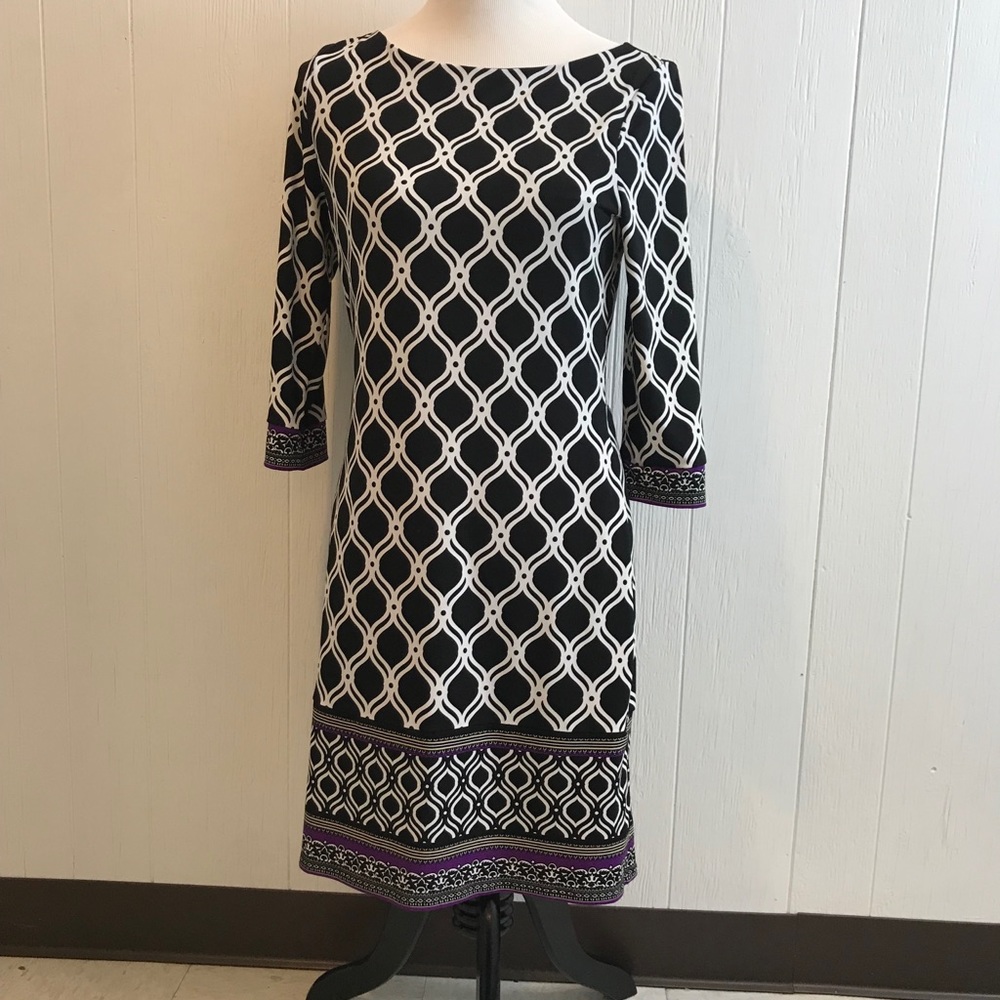 WHBM Tunic/Dress - Black/White/Purple - Size S